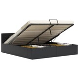 Zwart Kunstleren Bedframe 180x200 cm met Hydraulische Opbergruimte - 60% Korting!