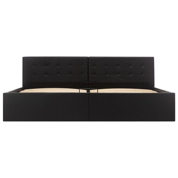 Zwart Kunstleren Bedframe 180x200 cm met Hydraulische Opbergruimte - 60% Korting!