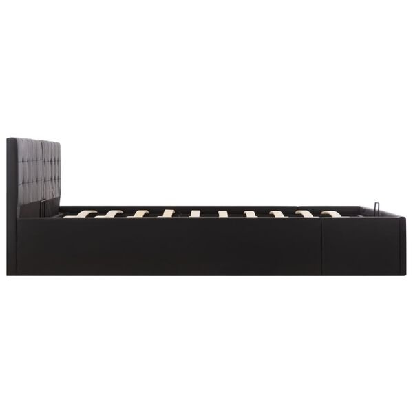 Zwart Kunstleren Bedframe 180x200 cm met Hydraulische Opbergruimte - 60% Korting!