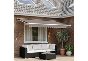 VidaXL Vervangingsdoek Zonnescherm Lichtgrijs 400x350cm Canvas - 81% Korting