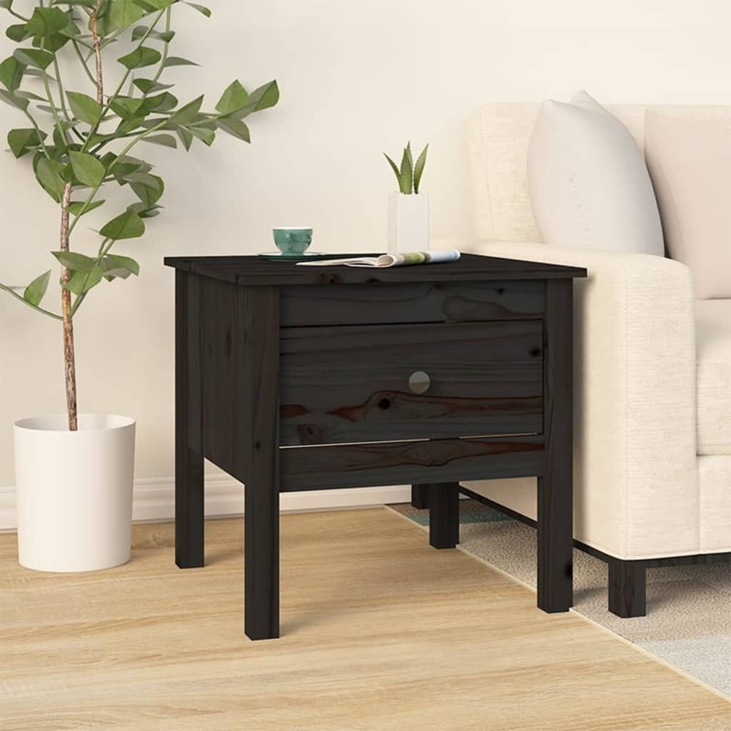 vidaXL Bijzettafels Grenenhout Zwart 50x50x49 cm - 2 stuks met 55% Korting