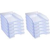 Exacompta - ref. 12310D - Set van 10 Brievenbakken ECOTRAY - Afmetingen: 34,5x25,5x6,5 cm - voor A4+ documenten - doorzichtige ijsblauwe kleur