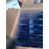 Exacompta - ref. 12310D - Set van 10 Brievenbakken ECOTRAY - Afmetingen: 34,5x25,5x6,5 cm - voor A4+ documenten - doorzichtige ijsblauwe kleur