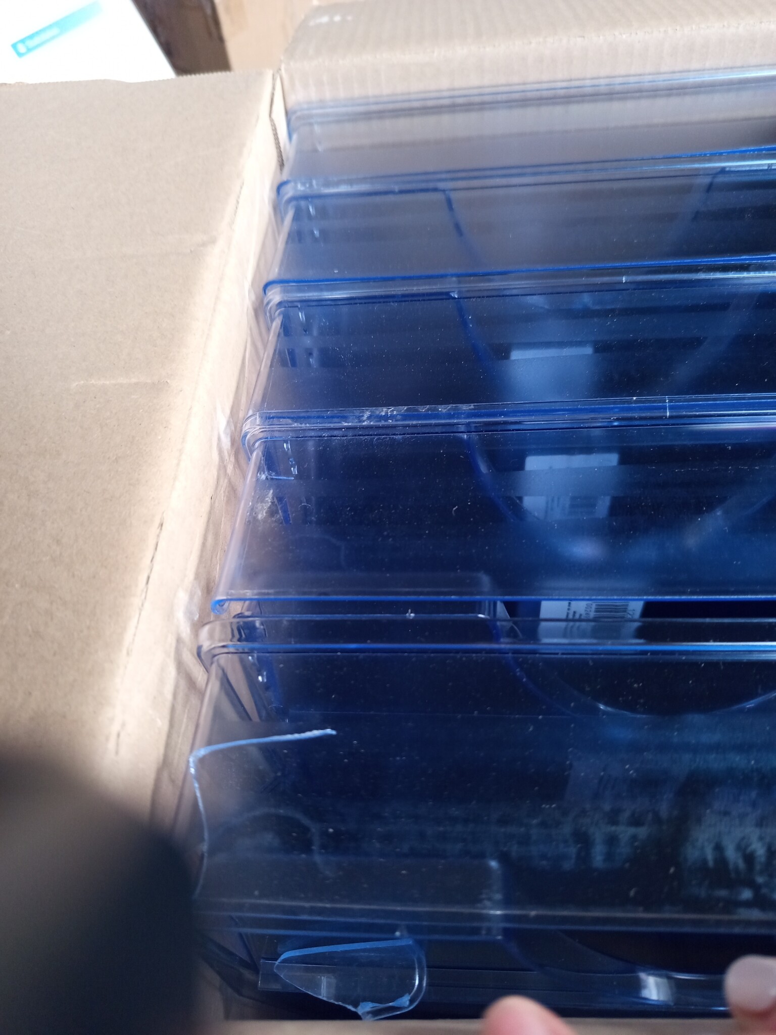 Exacompta - ref. 12310D - Set van 10 Brievenbakken ECOTRAY - Afmetingen: 34,5x25,5x6,5 cm - voor A4+ documenten - doorzichtige ijsblauwe kleur