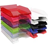 Exacompta - ref. 12310D - Set van 10 Brievenbakken ECOTRAY - Afmetingen: 34,5x25,5x6,5 cm - voor A4+ documenten - doorzichtige ijsblauwe kleur