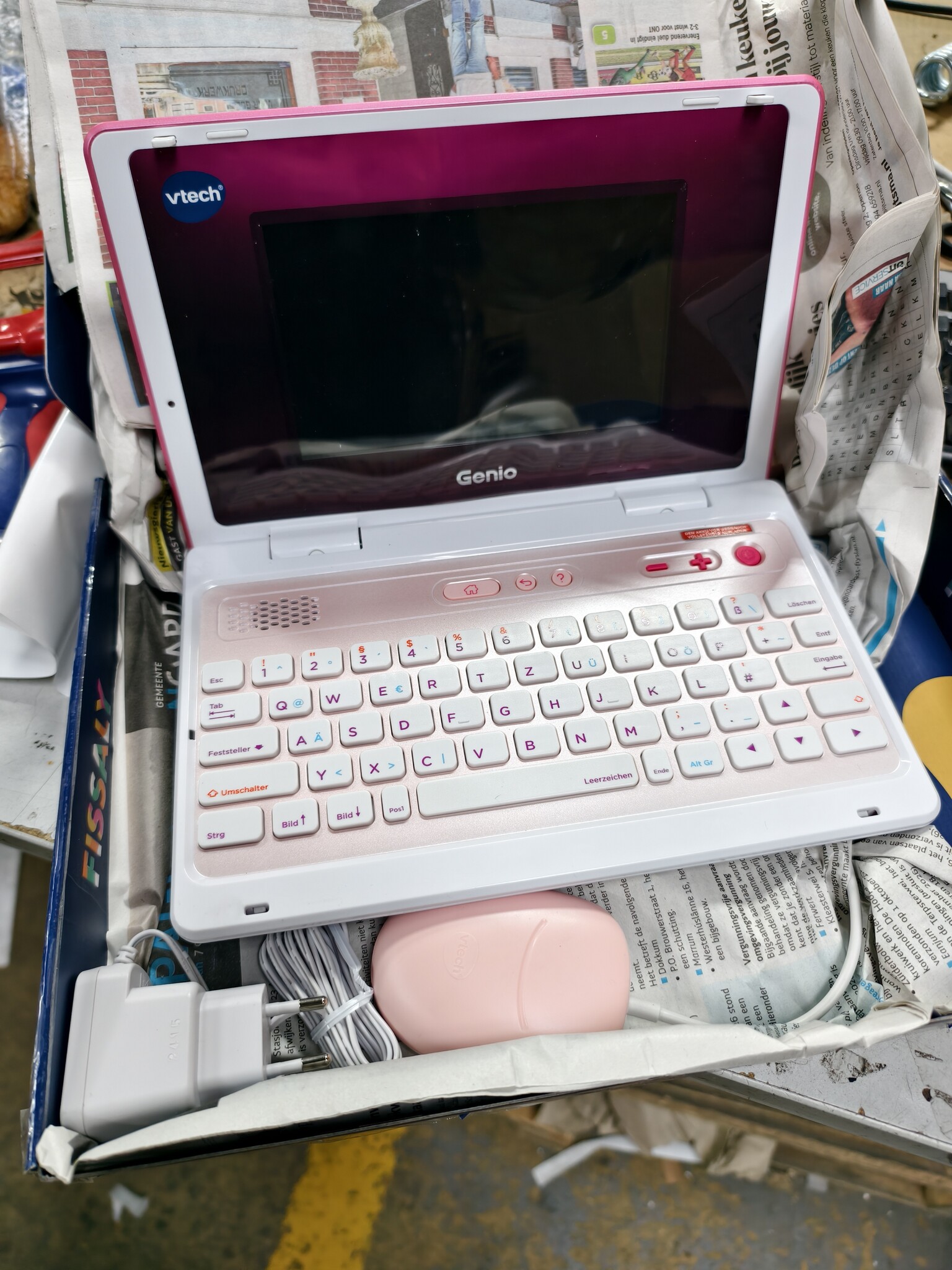 Leerlaptop XL voor kinderen | 7 inch LCD scherm | Roze | 40 educatieve spellen & e-books | Taal Wiskunde Wetenschappen Creativiteit (TAAL:DUITS)