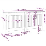 vidaXL Radiatorombouw wit MDF 172 cm