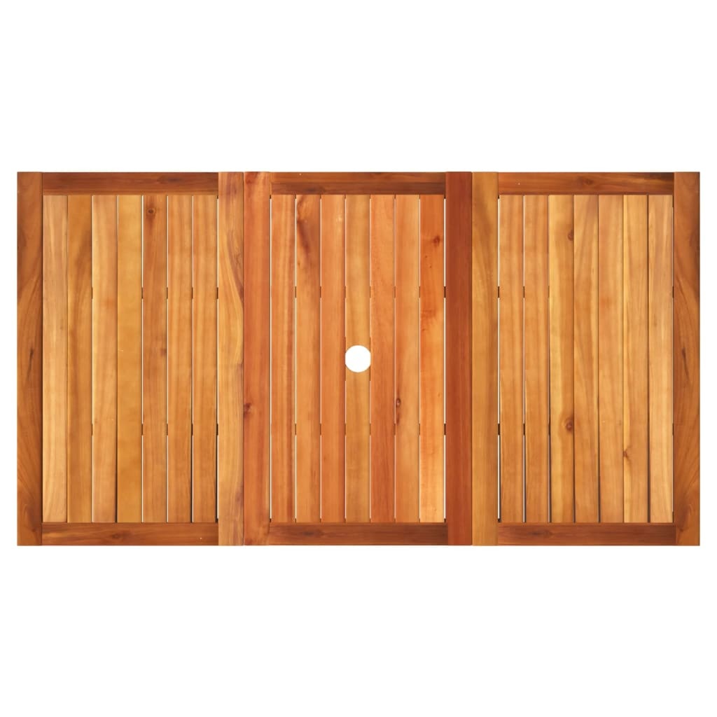 vidaXL Tuintafel 140x80x75 cm poly rattan en acaciahout zwart