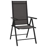 vidaXL Klapstoelen 6 stuks Textilene Zwart