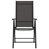 vidaXL Klapstoelen 6 stuks Textilene Zwart