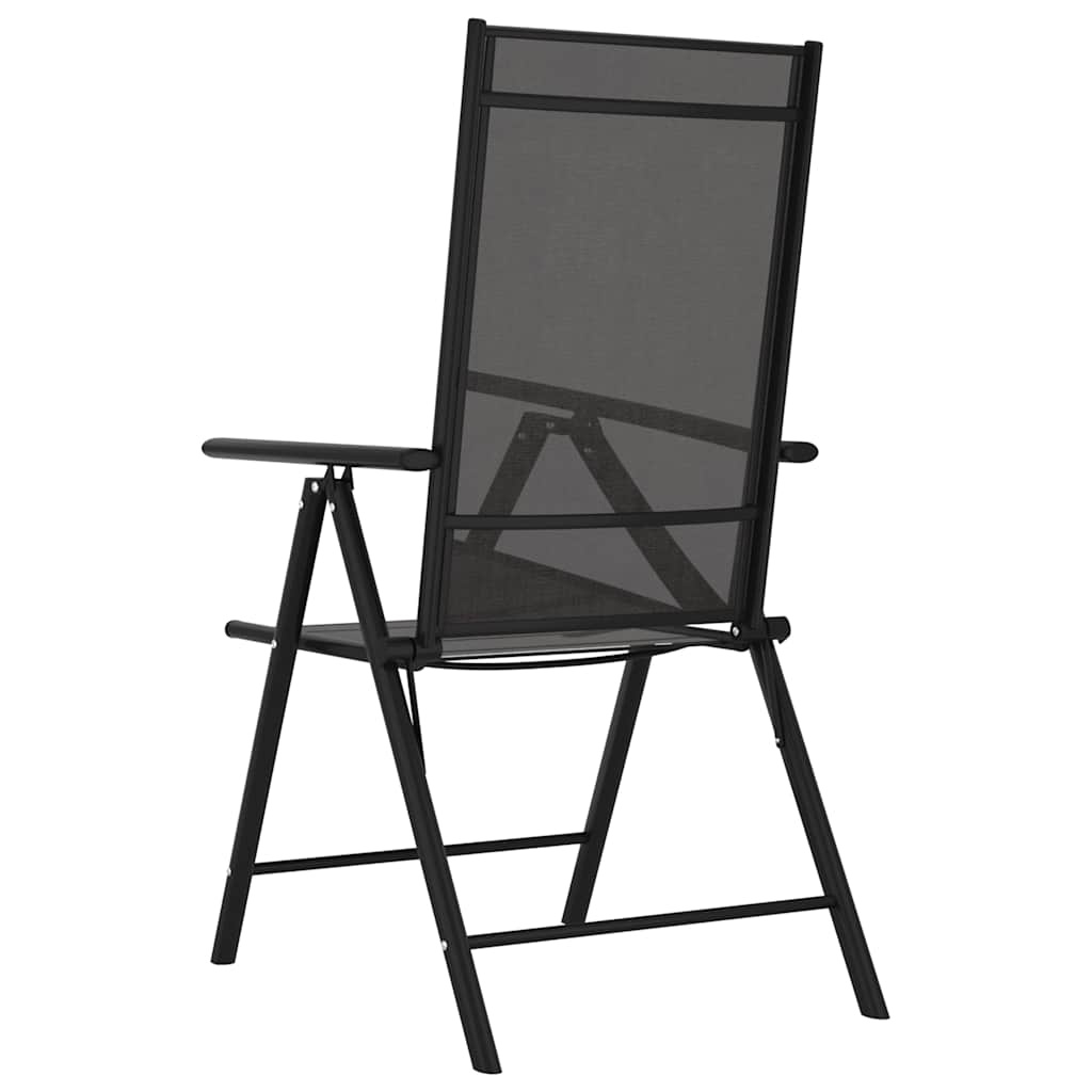 vidaXL Klapstoelen 6 stuks Textilene Zwart