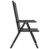 vidaXL Klapstoelen 6 stuks Textilene Zwart