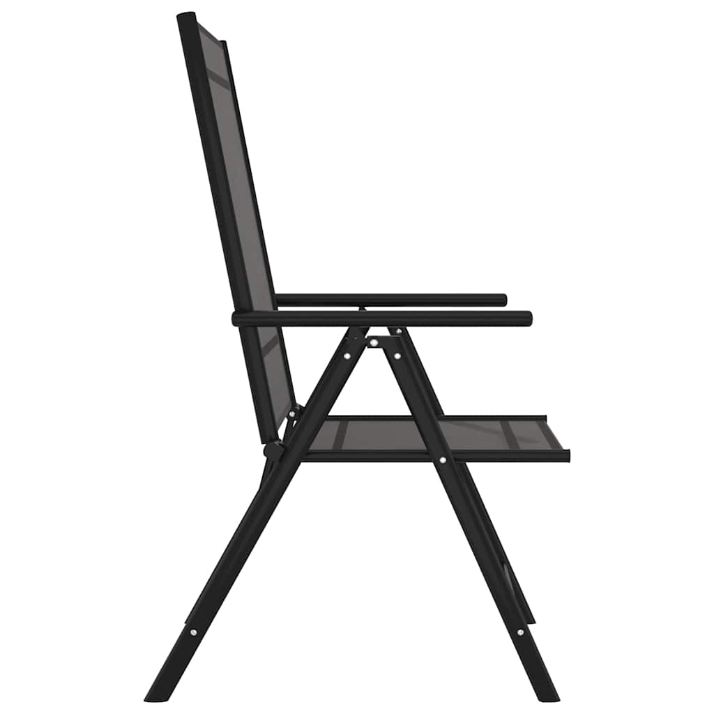 vidaXL Klapstoelen 6 stuks Textilene Zwart