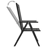vidaXL Klapstoelen 6 stuks Textilene Zwart