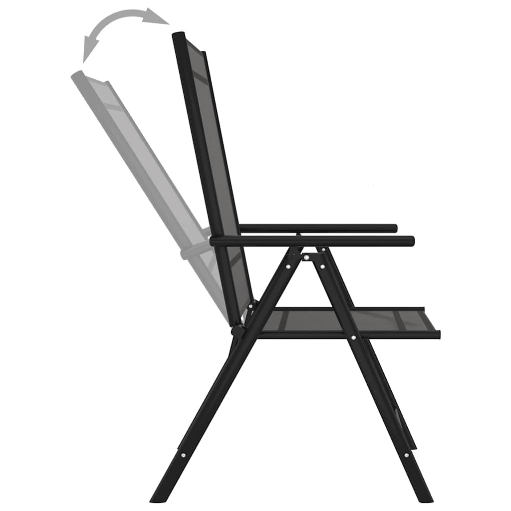 vidaXL Klapstoelen 6 stuks Textilene Zwart