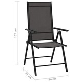 vidaXL Klapstoelen 6 stuks Textilene Zwart
