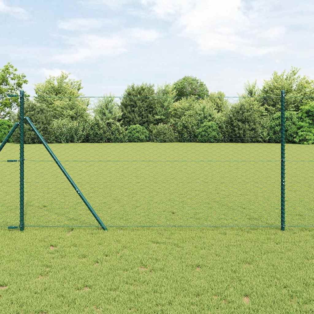 vidaXL Hexagon Hek 1,2 x 100 m PVC Groen