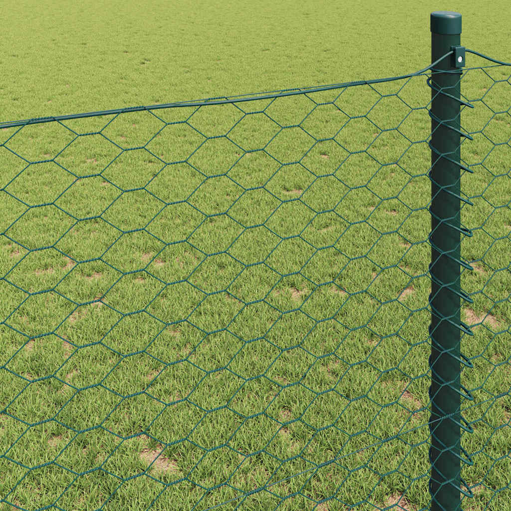 vidaXL Hexagon Hek 1,2 x 100 m PVC Groen