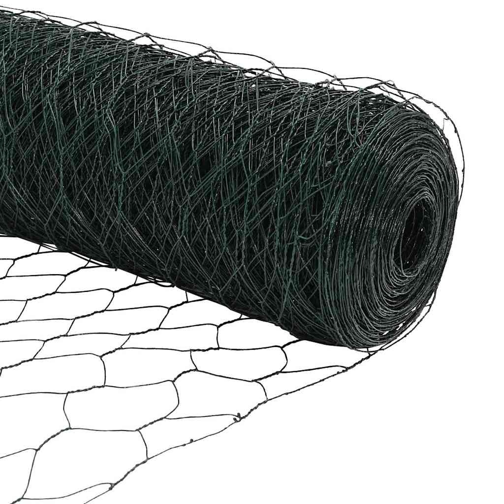 vidaXL Hexagon Hek 1,2 x 100 m PVC Groen