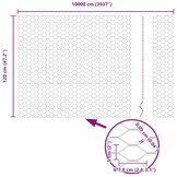vidaXL Hexagon Hek 1,2 x 100 m PVC Groen
