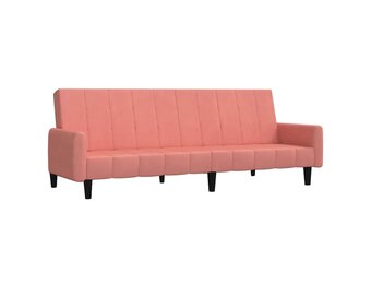 vidaXL Slaapbank 2-zits fluweel roze