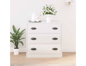 vidaXL Dressoir 70x35x67,5 cm bewerkt hout hoogglans wit