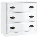 vidaXL Dressoir 70x35x67,5 cm bewerkt hout hoogglans wit