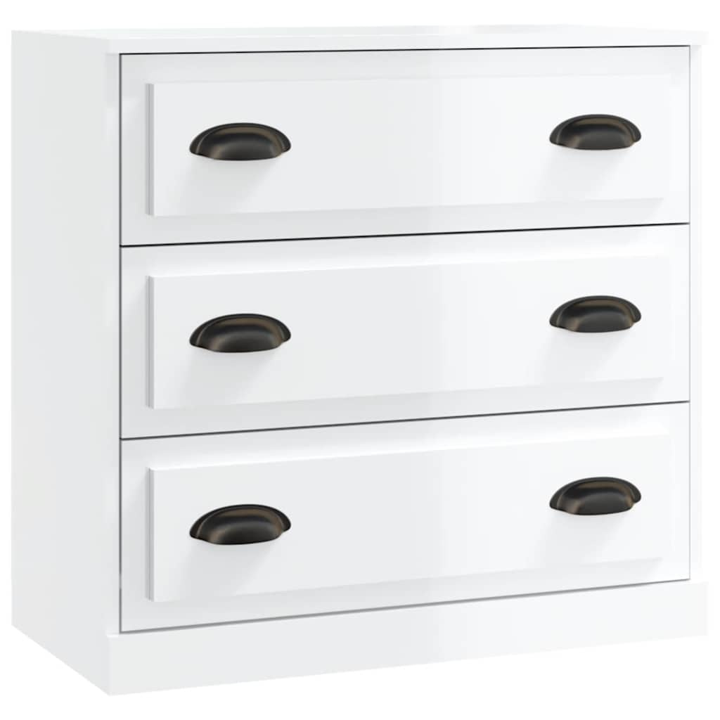vidaXL Dressoir 70x35x67,5 cm bewerkt hout hoogglans wit