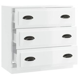 vidaXL Dressoir 70x35x67,5 cm bewerkt hout hoogglans wit