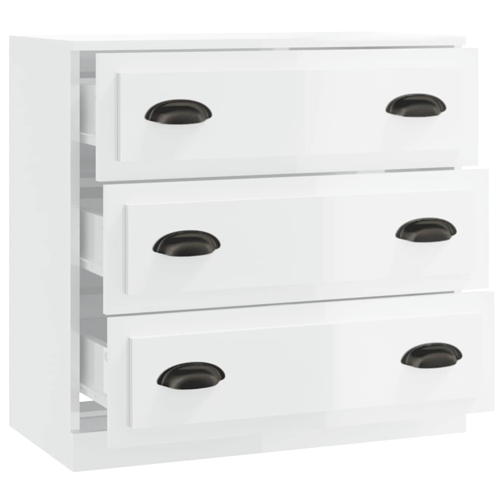 vidaXL Dressoir 70x35x67,5 cm bewerkt hout hoogglans wit