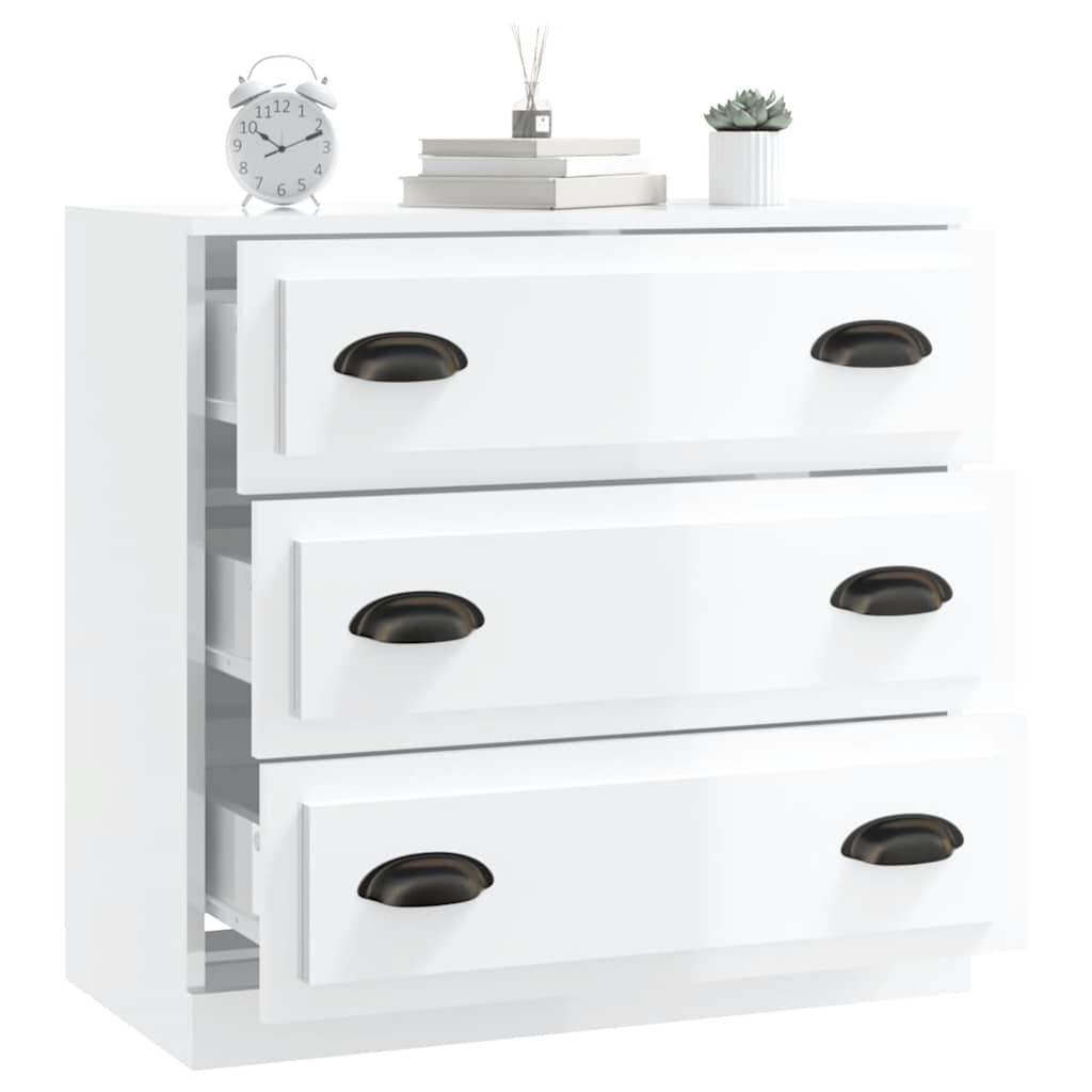 vidaXL Dressoir 70x35x67,5 cm bewerkt hout hoogglans wit