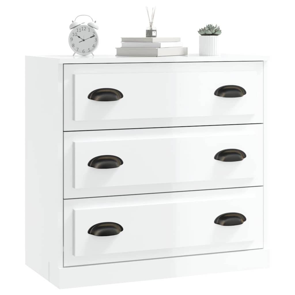 vidaXL Dressoir 70x35x67,5 cm bewerkt hout hoogglans wit