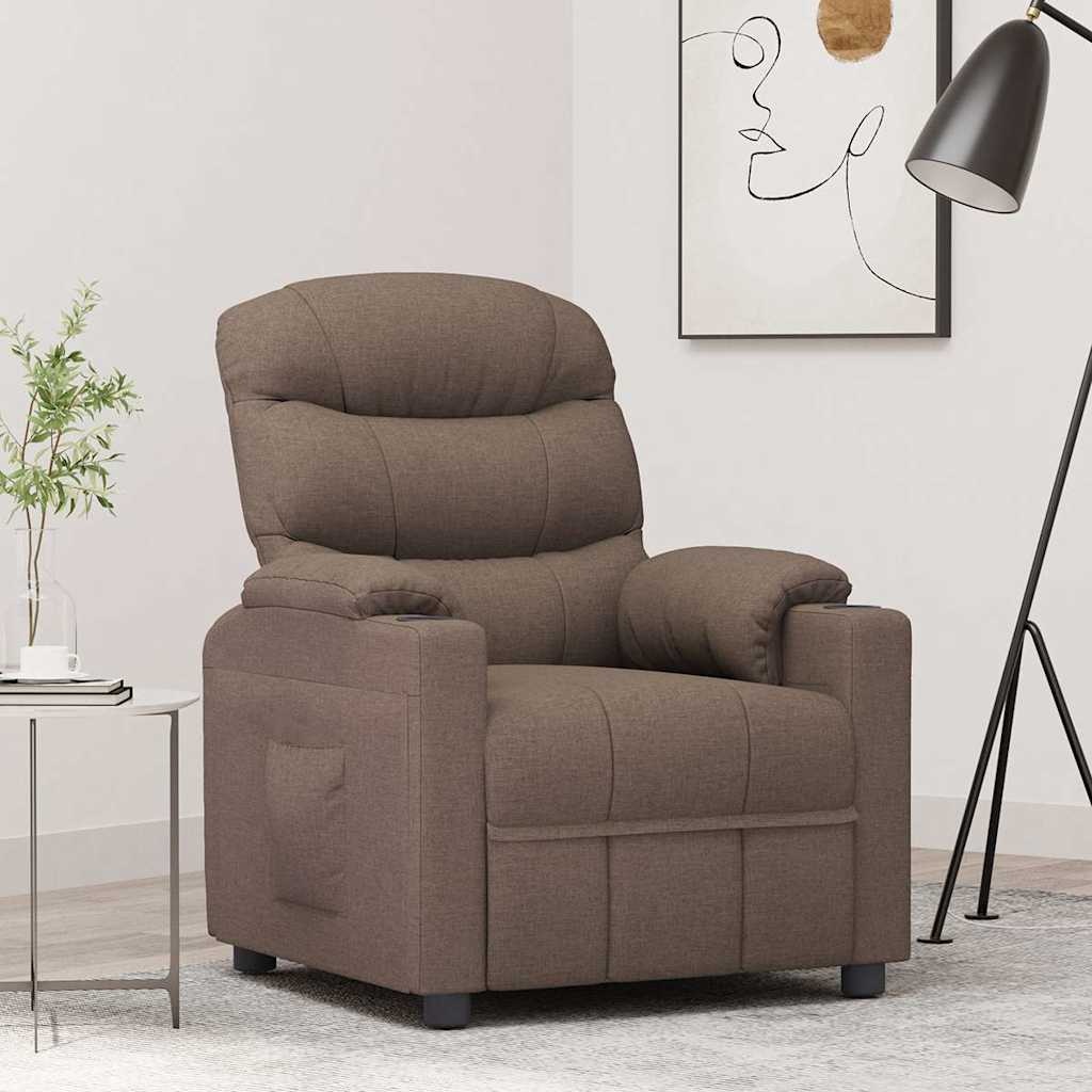 vidaXL Fauteuil verstelbaar stof taupe