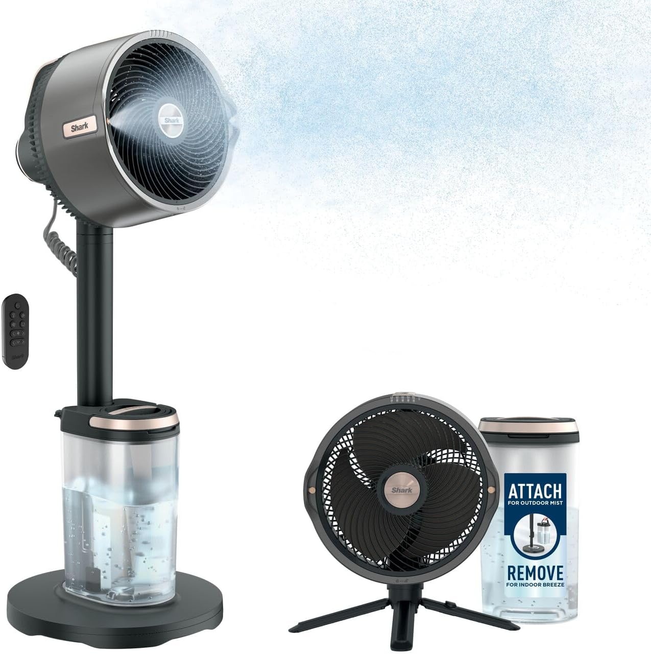 Shark FlexBreeze Pro Mist Snoerloze Binnen- & Buitenventilator, FA300EU