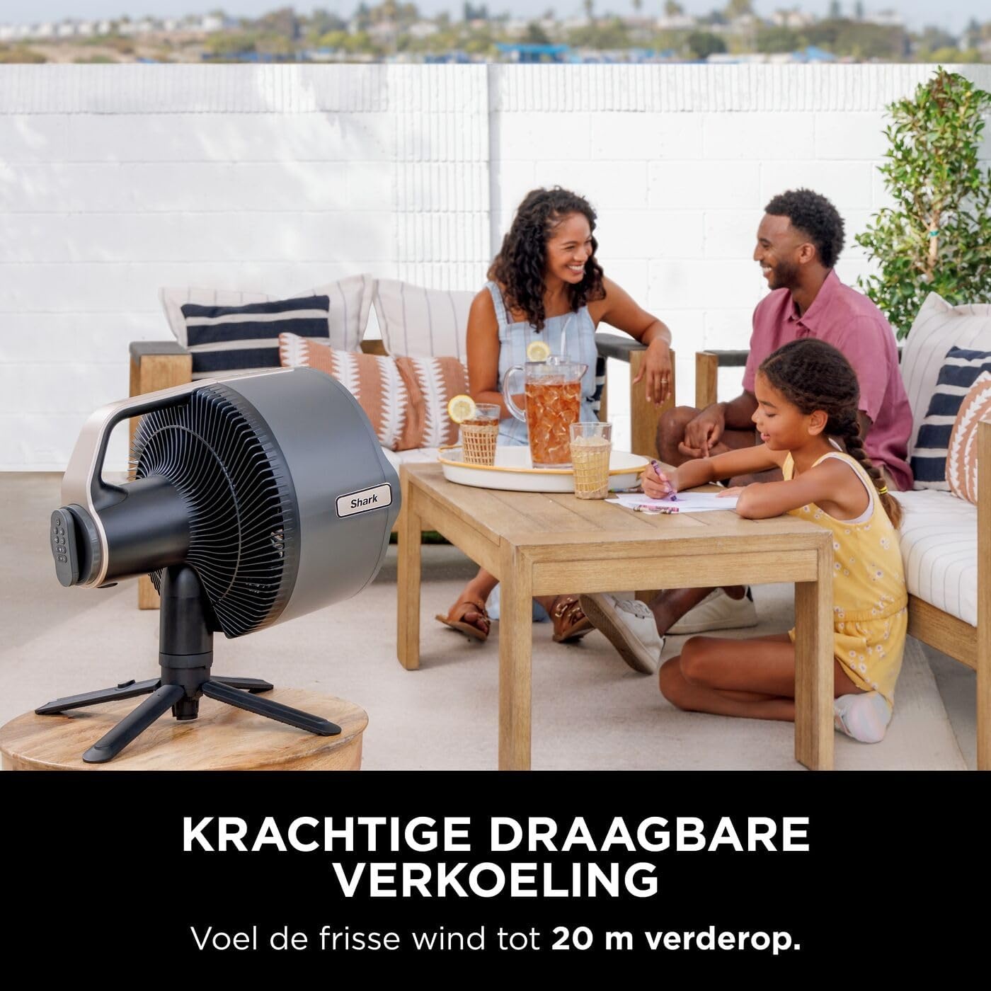Shark FlexBreeze Pro Mist Snoerloze Binnen- & Buitenventilator, FA300EU