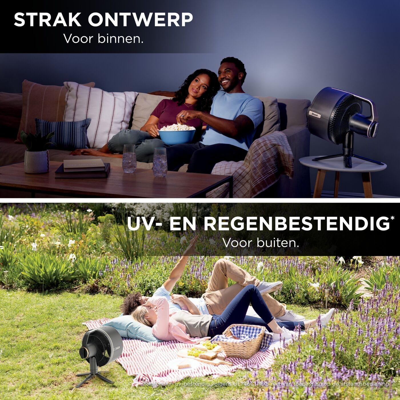 Shark FlexBreeze Pro Mist Snoerloze Binnen- & Buitenventilator, FA300EU
