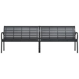 vidaXL Tuinbank dubbel 231 cm staal en HKC zwart