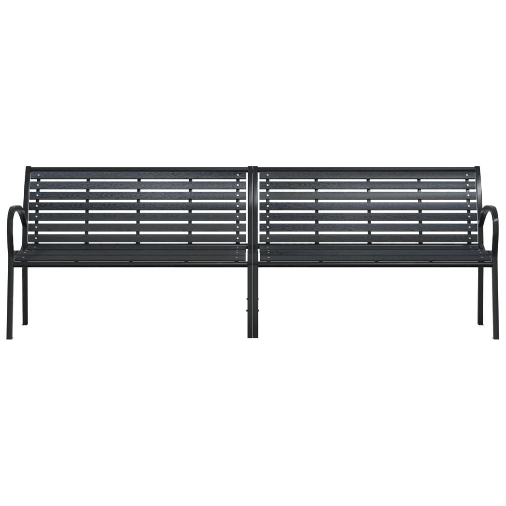 vidaXL Tuinbank dubbel 231 cm staal en HKC zwart
