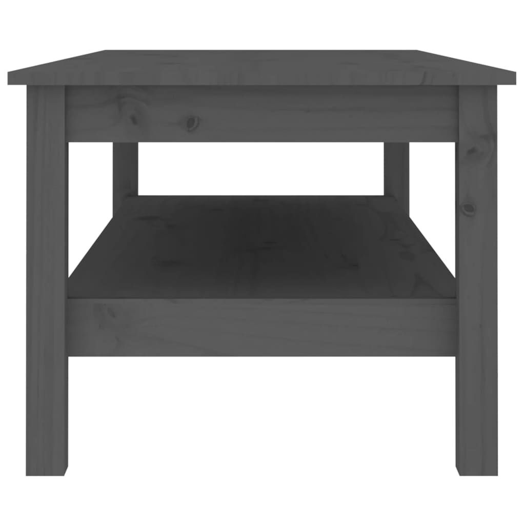 vidaXL Salontafel 110x50x40 cm massief grenenhout grijs