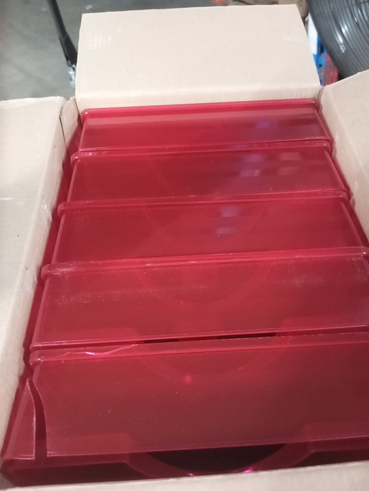 Exacompta - ref. 12354D - Set van 10 Brievenbakken ECOTRAY - Afmetingen: 34,5x25,5x6,5 cm - voor A4+ documenten - kleur doorzichtige framboos