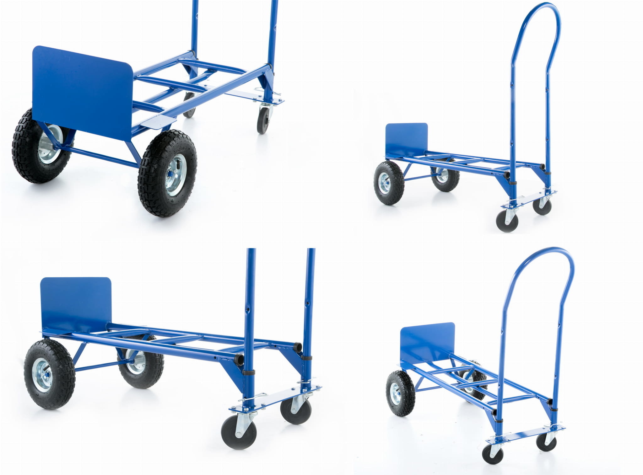 Steekwagen - Transportwagen - tot 250 kg - luchtbanden - blauw