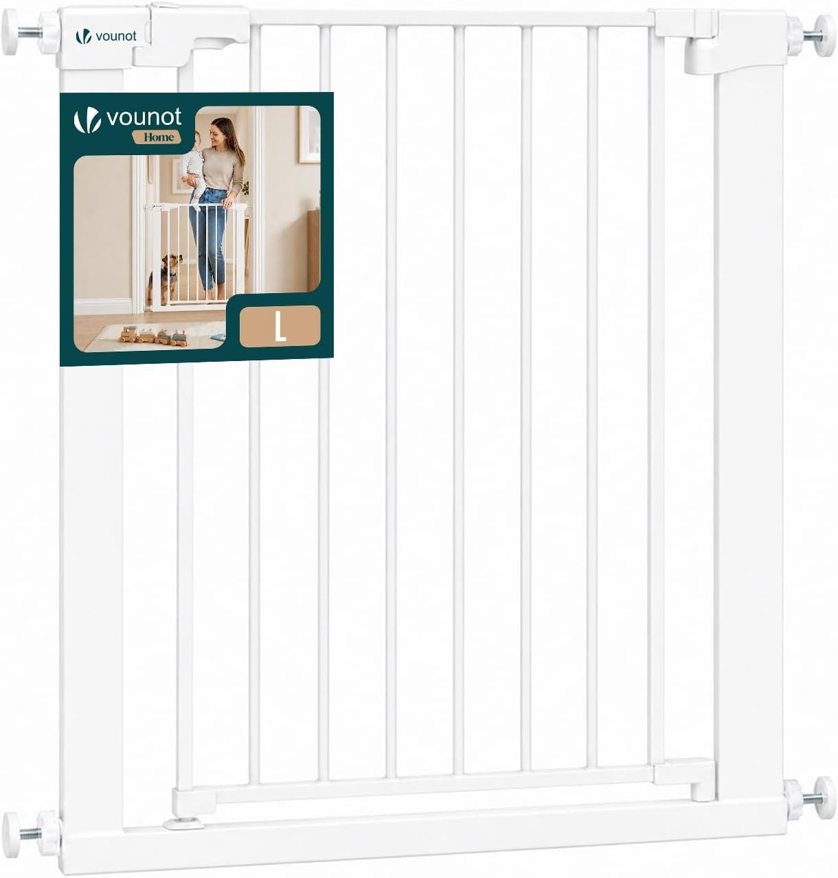 VOUNOT Veiligheidshek voor trap en deur - 75-82 cm - Wit