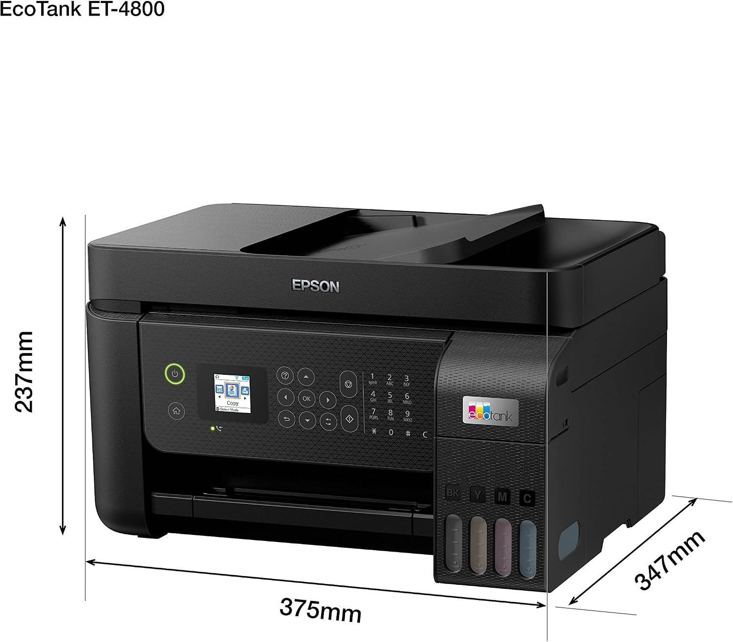Epson EcoTank ET-4800 A4 Multifunctionele Wi-Fi Printer - Zwart