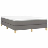 vidaXL Boxspring bed stof donkergrijs 140x190 cm