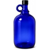 Mikken Blue XL Glass Bottle 2 Litre for Filling Yourself with Black Screw Cap - Maat 2 l