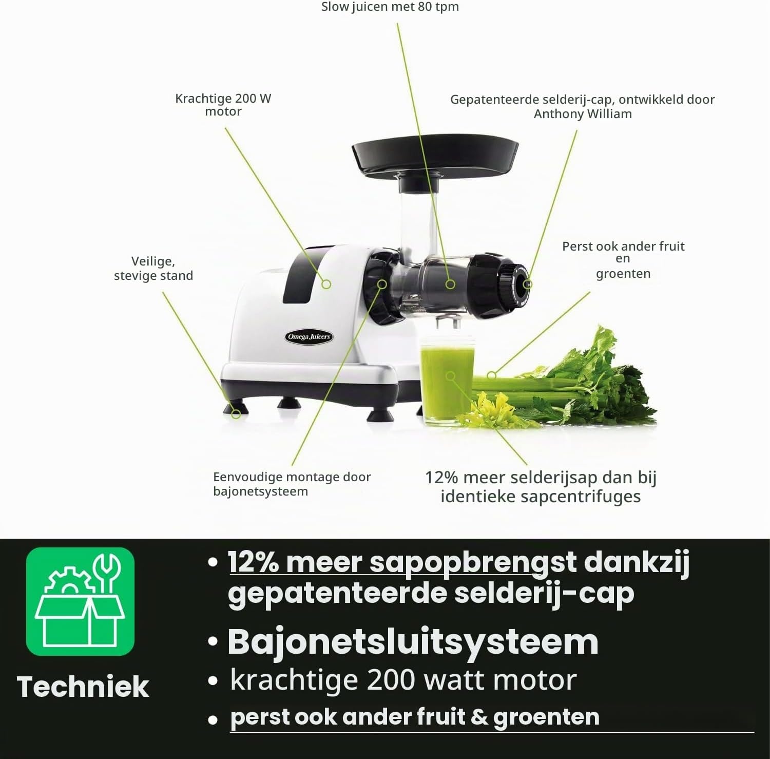 Omega Juicers MM900, chroom