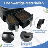 Spatbescherming Accessoires voor Philips Dual Basket Airfryer 3000-5000 Serie 9L(3L/6L), Siliconen Heteluchtfriteuse Accessoires Herbruikbare Vetspatbescherming voor Philips Airfryer NA350/NA550 9L
