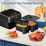 Spatbescherming Accessoires voor Philips Dual Basket Airfryer 3000-5000 Serie 9L(3L/6L), Siliconen Heteluchtfriteuse Accessoires Herbruikbare Vetspatbescherming voor Philips Airfryer NA350/NA550 9L