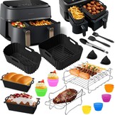 Spatbescherming Accessoires voor Philips Dual Basket Airfryer 3000-5000 Serie 9L(3L/6L), Siliconen Heteluchtfriteuse Accessoires Herbruikbare Vetspatbescherming voor Philips Airfryer NA350/NA550 9L
