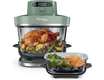 Ninja CRISPi PRO XL Glazen Airfryer - 5,7 liter en 2,3 liter - Moss Green